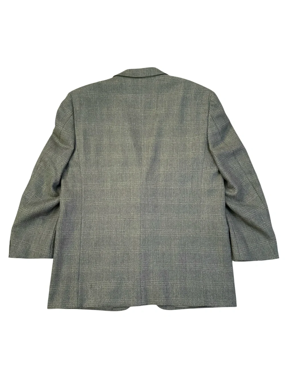 Vintage Joseph Abboud 43R Dark Green Windowpane Plaid Sport Coat Lambswool GFT